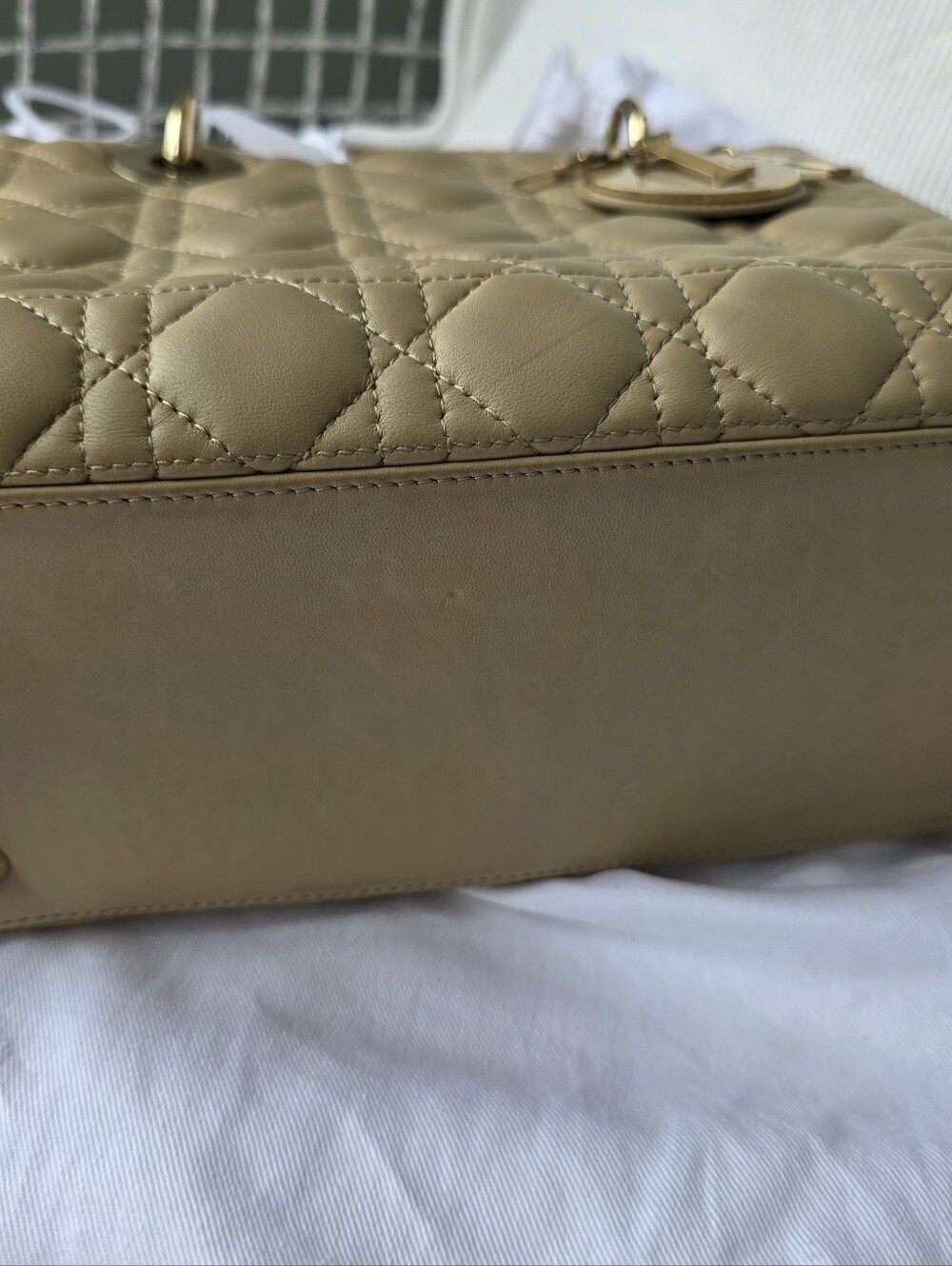 Dior Beige Lady Bag with Gold Hardware - Picture 12 of 16